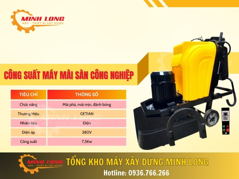 Công suất các dòng máy mài sàn công nghiệp được ưa chuộng nhất 2024