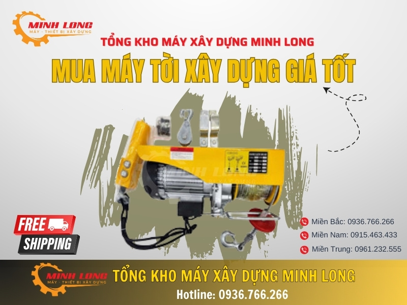 Tổng hợp công suất máy tời xây dựng bán chạy nhất hiện nay