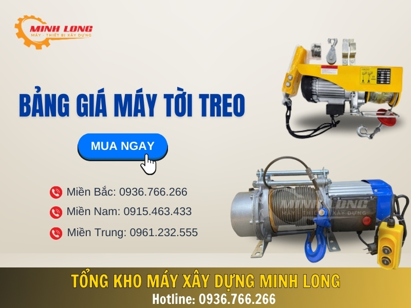 Báo giá máy tời treo nhập khẩu chính hãng mới nhất 2024 tại Minh Long