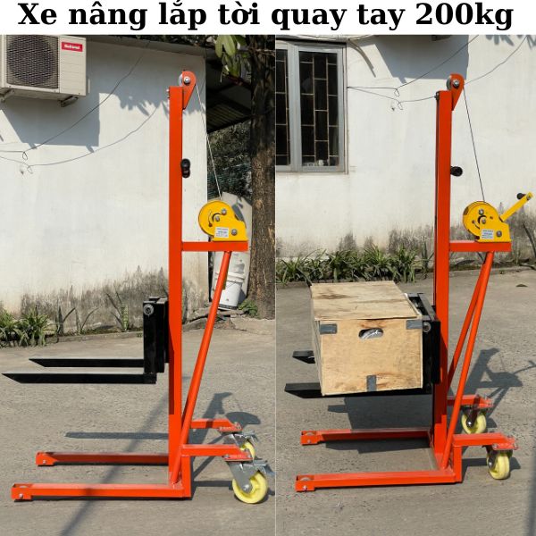 Xe Nâng Lắp Tời Quay Tay 200kg