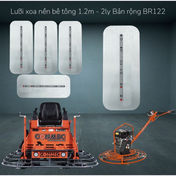 Lưỡi xoa bê tông 1.2m bản rộng Bentot mới