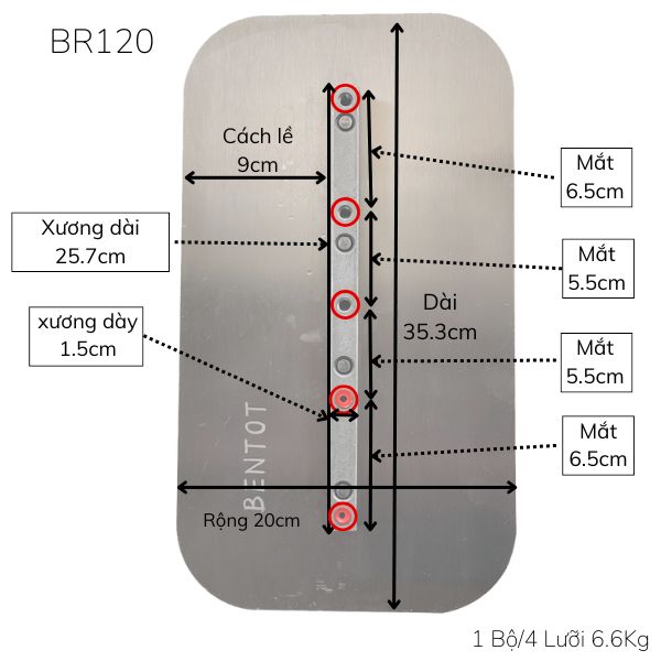 Lưỡi xoa bê tông 1m bản rộng Conmec, Bentot giá rẻ